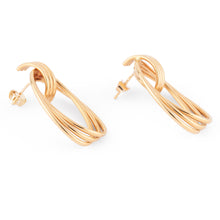 Charger l&#39;image dans la galerie, Boucles d&#39;oreilles or jaune anneaux entrelacés
