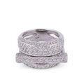 Bague en or gris et diamants asymétrique