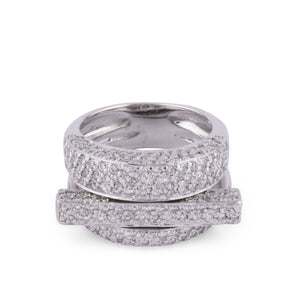 Bague en or gris et diamants asymétrique
