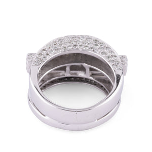 Bague en or gris et diamants asymétrique