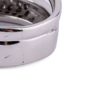 Bague en or gris et diamants asymétrique
