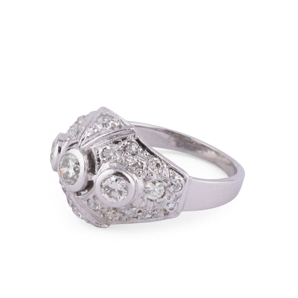 Bague dôme en platine
