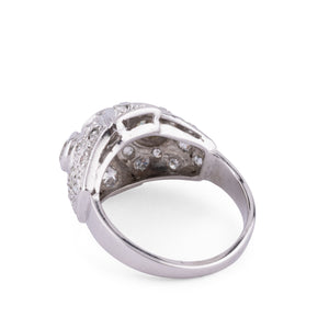 Bague dôme en platine
