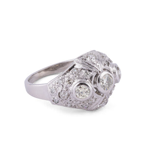 Bague dôme en platine