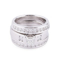 Bague or gris et diamant princesse
