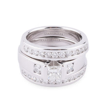Charger l&#39;image dans la galerie, Bague or gris et diamant princesse

