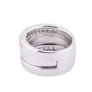 Bague or gris et diamant princesse