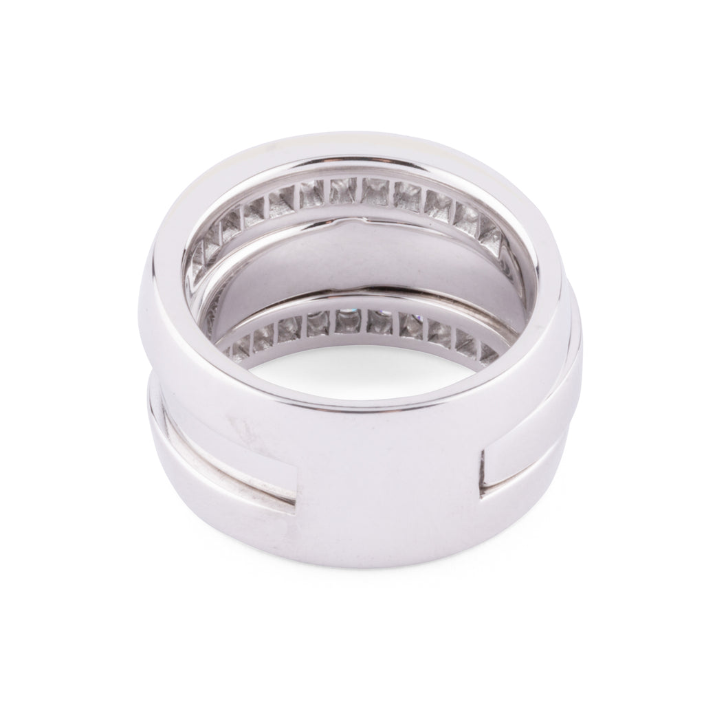 Bague or gris et diamant princesse