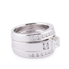 Charger l&#39;image dans la galerie, Bague or gris et diamant princesse
