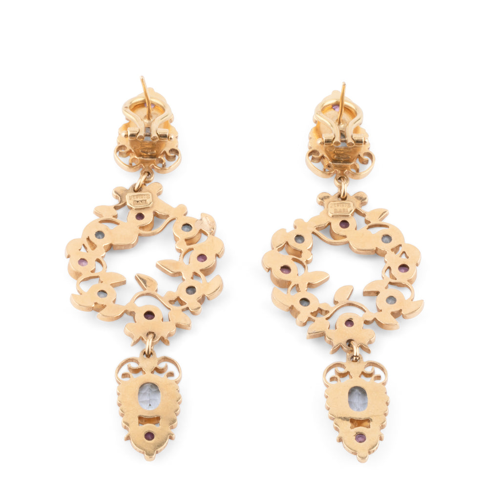 Boucles d'oreilles or jaune  formant de fleurs du créateur Papi Percossi