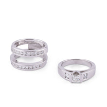 Charger l&#39;image dans la galerie, Bague or gris et diamant princesse
