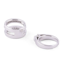 Charger l&#39;image dans la galerie, Bague or gris et diamant princesse
