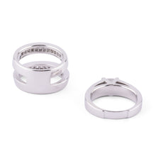 Charger l&#39;image dans la galerie, Bague or gris et diamant princesse
