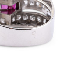 Charger l&#39;image dans la galerie, Bague en platine diamant et rubis
