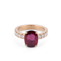 Bague or jaune rubis et diamants princesse