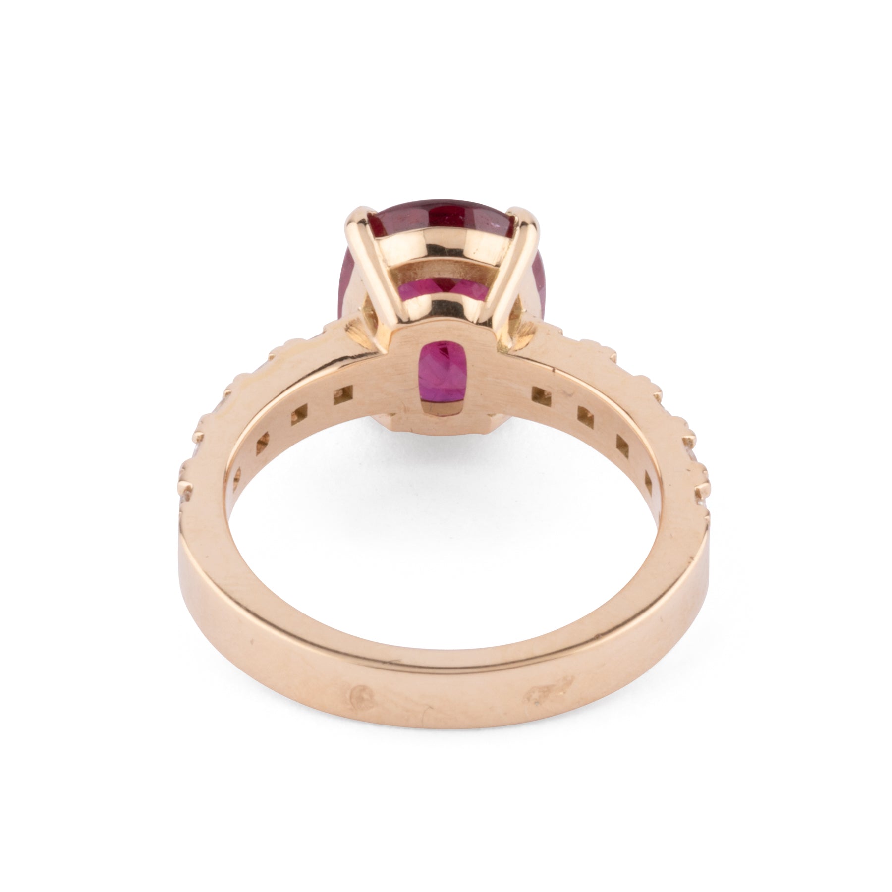 Bague or jaune rubis et diamants princesse