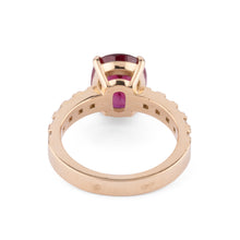 Charger l&#39;image dans la galerie, Bague or jaune rubis et diamants princesse

