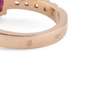 Bague or jaune rubis et diamants princesse