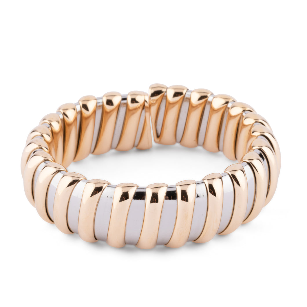 Bracelet or et acier de la maison Bvlgari