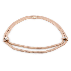 Collier or jaune double rang maillon lisse