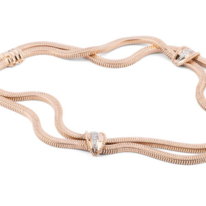 Collier or jaune double rang maillon lisse