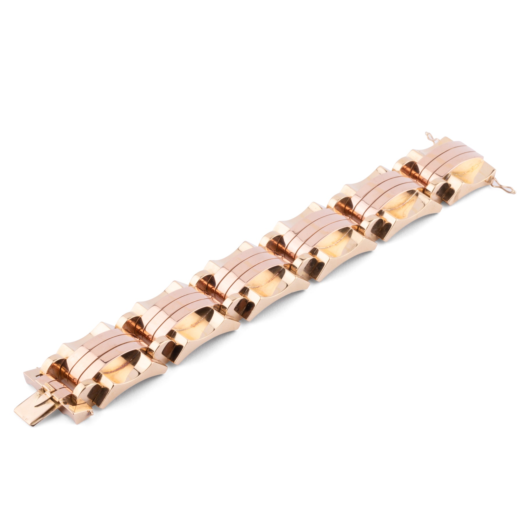 Bracelet tank or jaune et rose