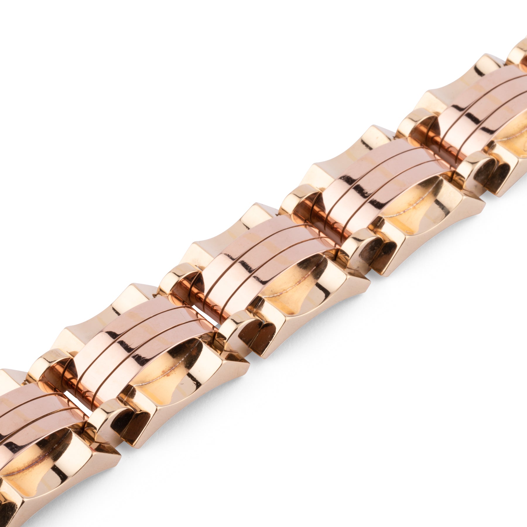 Bracelet tank or jaune et rose