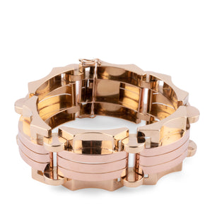 Bracelet tank or jaune et rose