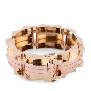 Bracelet tank or jaune et rose