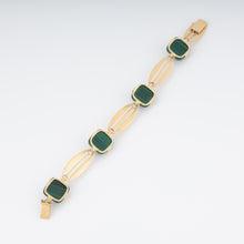 Charger l&#39;image dans la galerie, Bracelet en or jaune et malachite en pain de sucre
