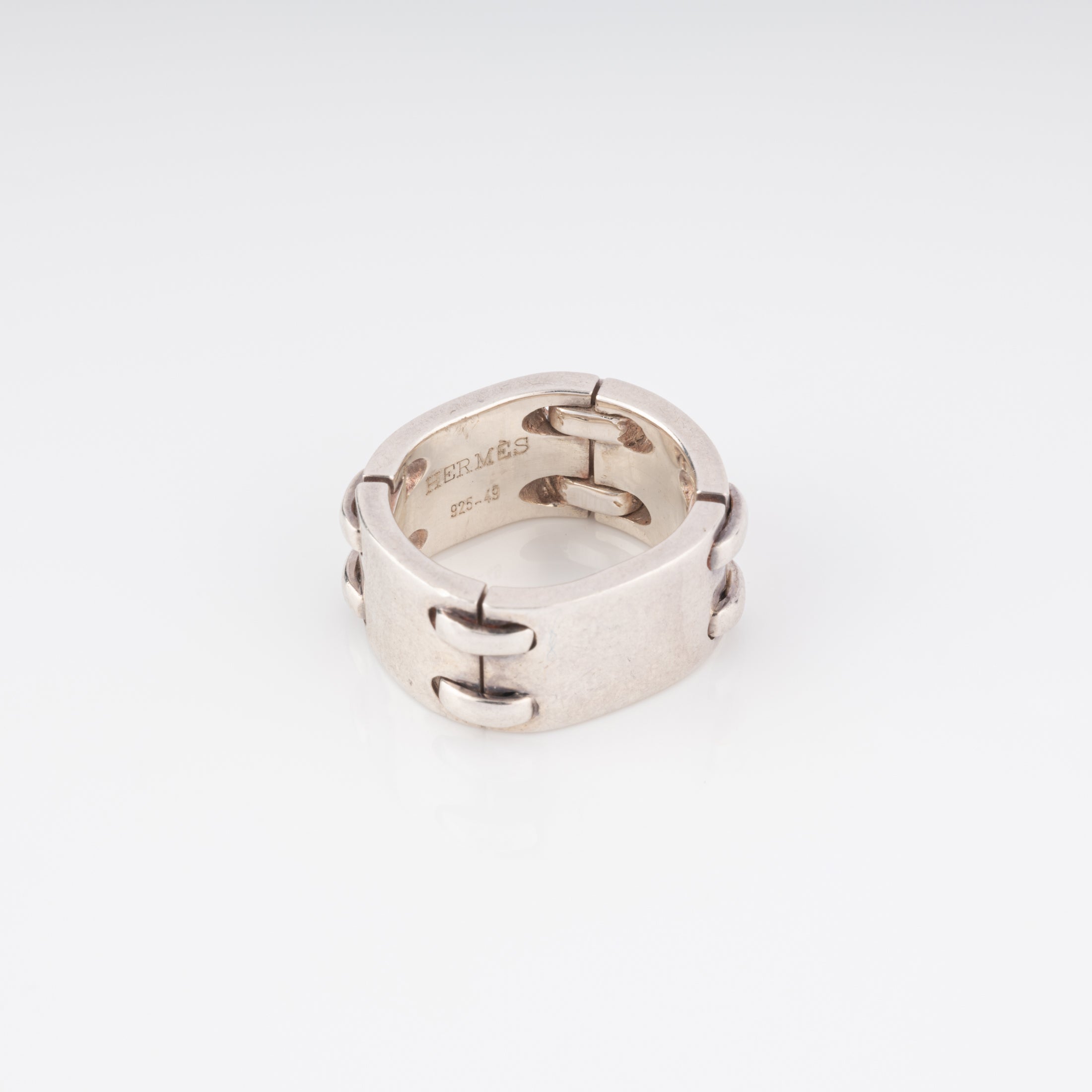 Bague en argent signée de la maison Hermès Vintage