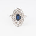 Bague marquise en platine
