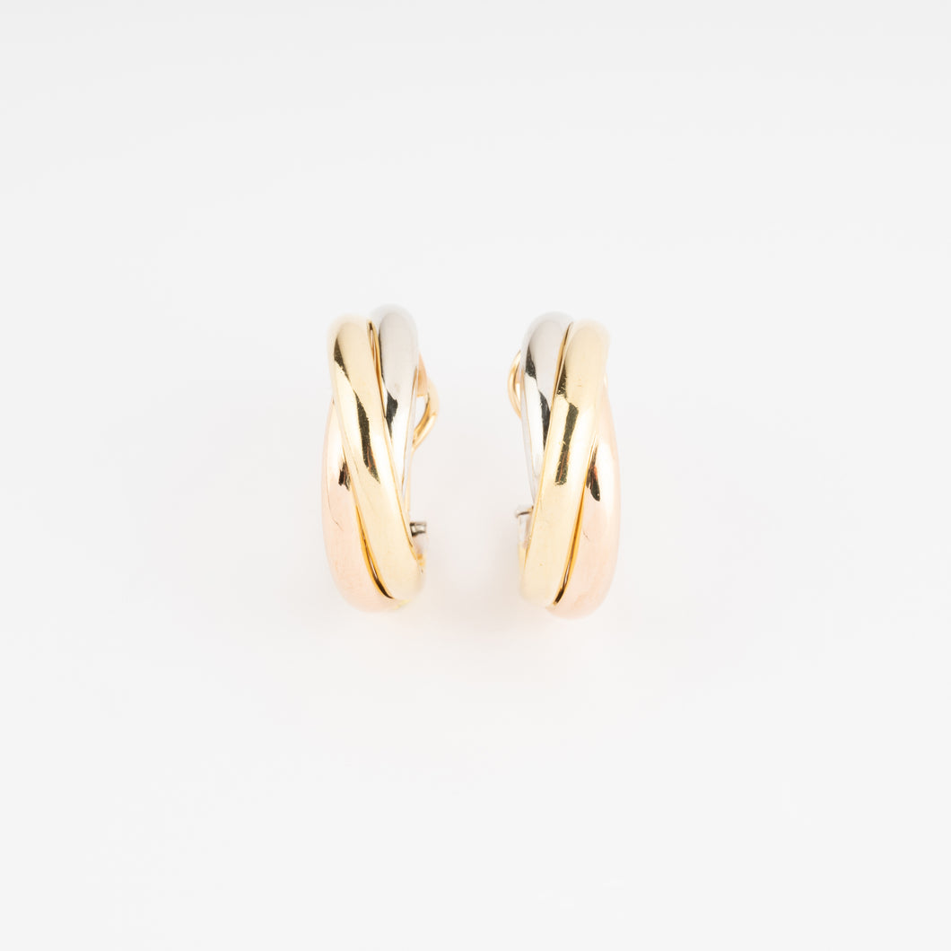 Boucles d'oreilles 3 ors de la Maison Cartier modèles Trinity