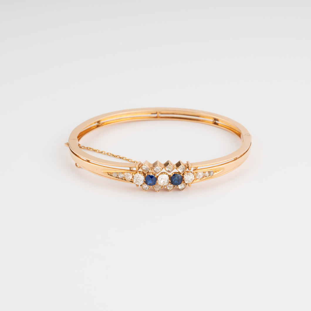 Bracelet or rose saphirs et diamants