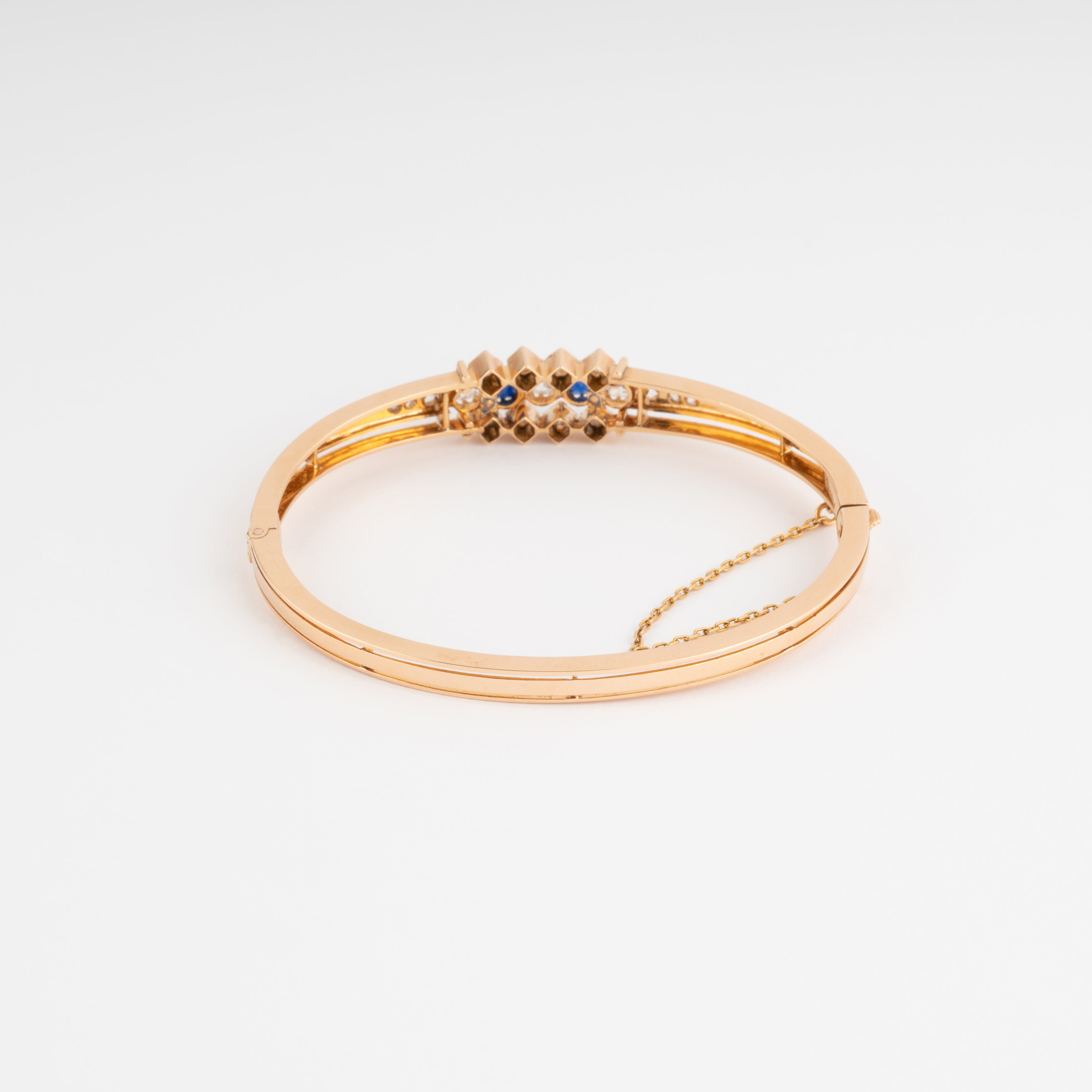 Bracelet or rose saphirs et diamants