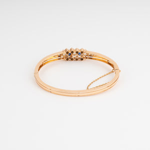 Bracelet or rose saphirs et diamants