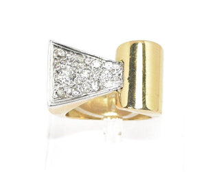 Bague Tank platine et diamant 1950 - adalgyseboutique