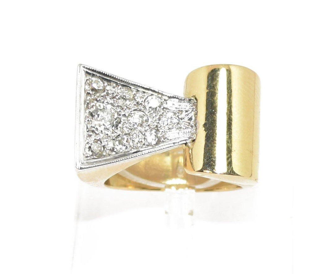 Bague Tank platine et diamant 1950 - adalgyseboutique
