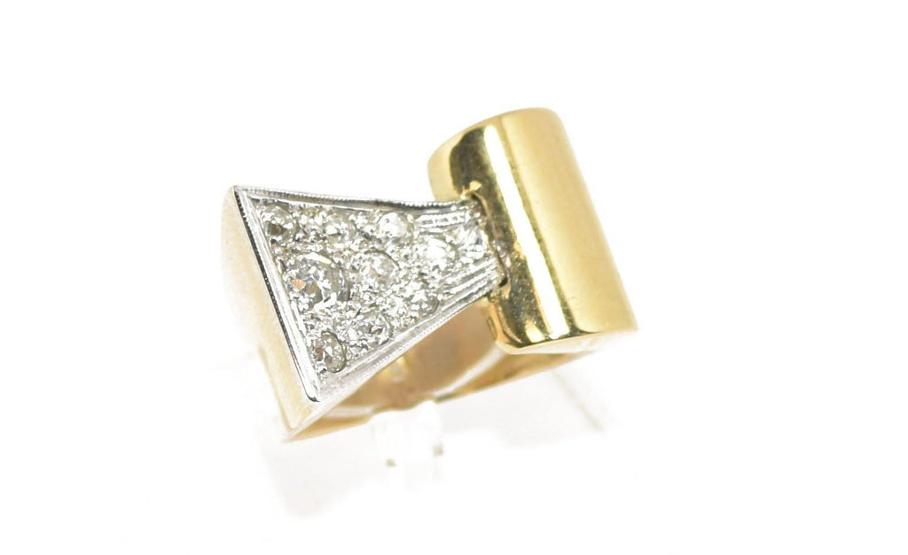 Bague Tank platine et diamant 1950 - adalgyseboutique