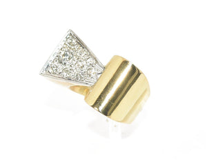 Bague Tank platine et diamant 1950 - adalgyseboutique