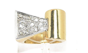 Bague Tank platine et diamant 1950 - adalgyseboutique