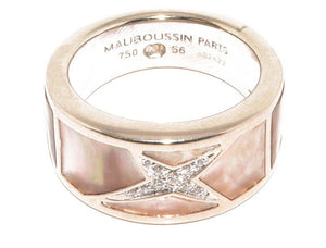 Bague or nacre et diamants signée de la Maison Mauboussin - adalgyseboutique