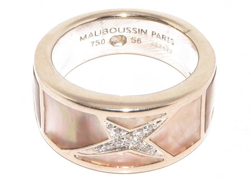 Bague or nacre et diamants signée de la Maison Mauboussin - adalgyseboutique