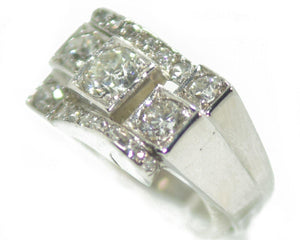 Bague platine diamant 1930 - adalgyseboutique