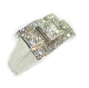 Bague platine diamant 1930 - adalgyseboutique