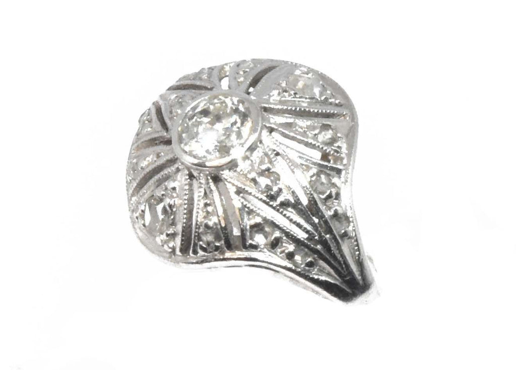 Bague dôme 1930 or gris - adalgyseboutique