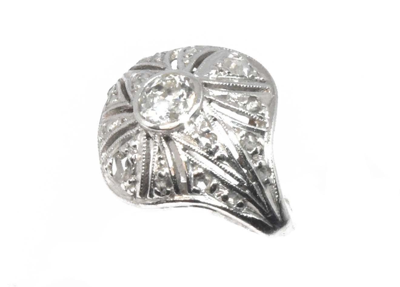 Bague dôme 1930 or gris - adalgyseboutique