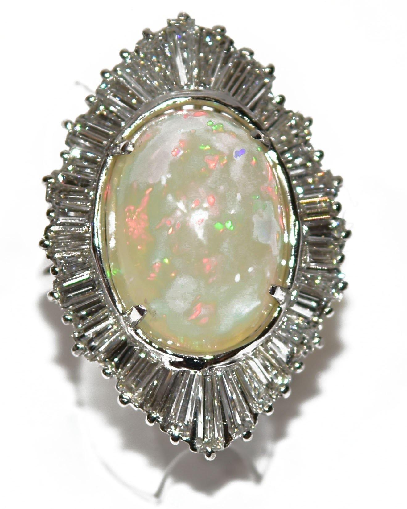 bague Opale et diamant - adalgyseboutique