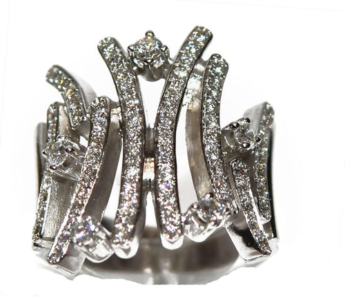 Bague or gris diamant moderne - adalgyseboutique