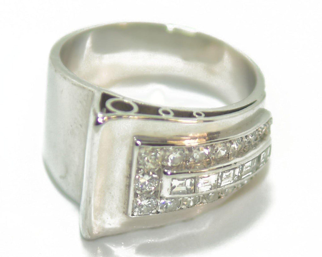 Bague platine diamant 1930 - adalgyseboutique